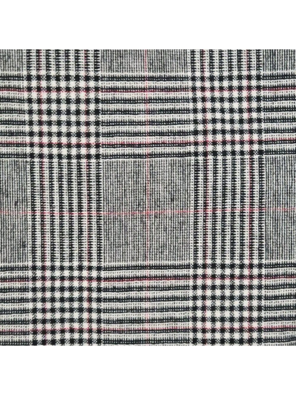 Banana Republic Plaid A-Line Skirt Sz 14 Side Button Wool Blend Black White Red - Picture 8 of 10